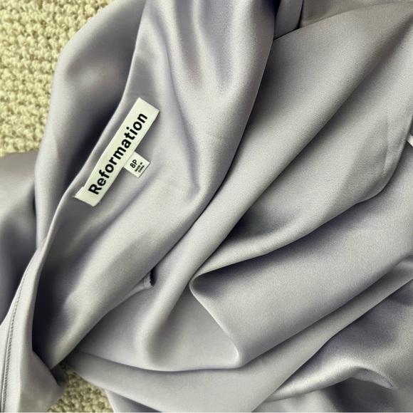 Reformation Petites Olesia One-Shoulder Lavender Dress Size 8P New Unworn - Picture 8 of 8